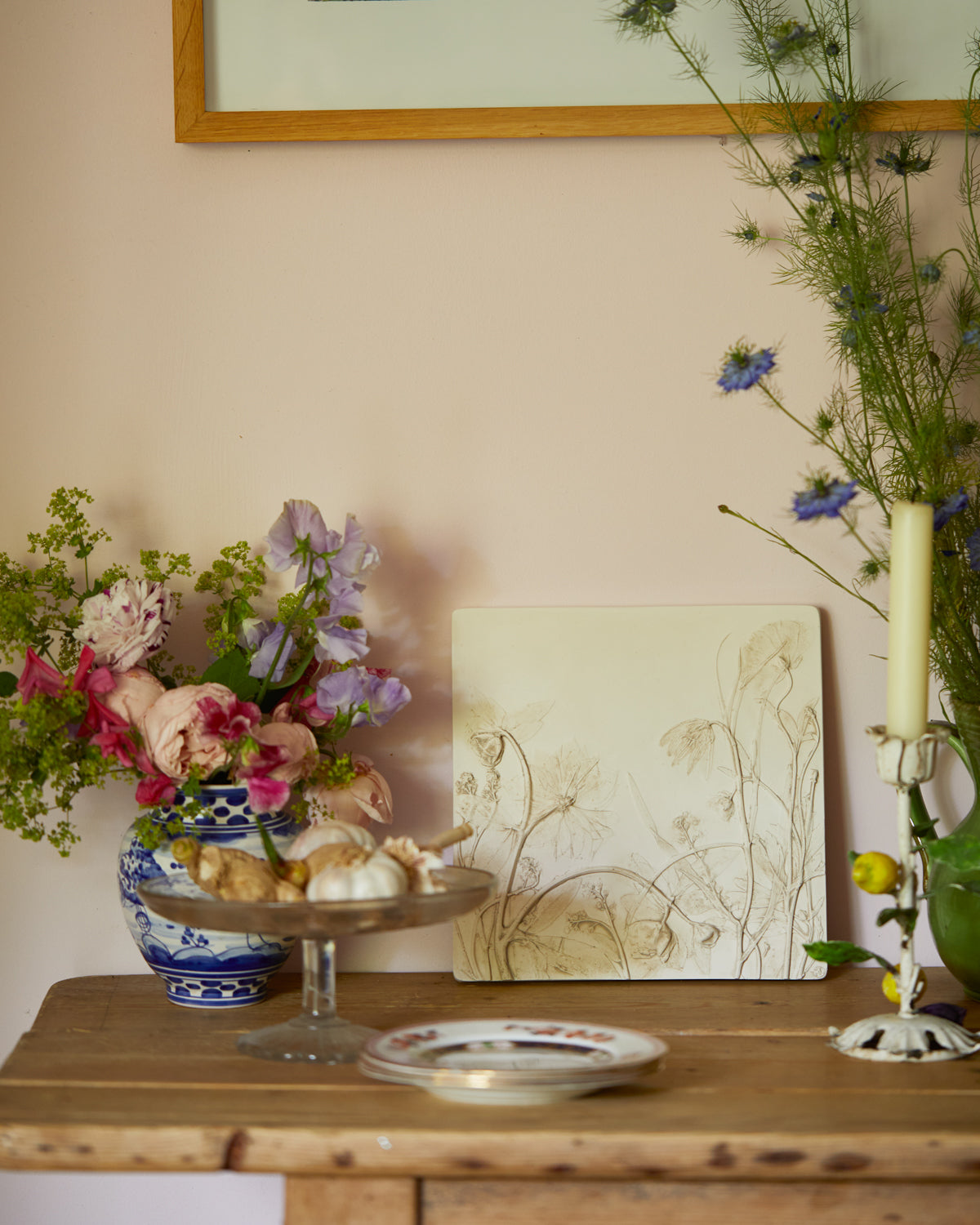 Botanical Relief Tile: Spring