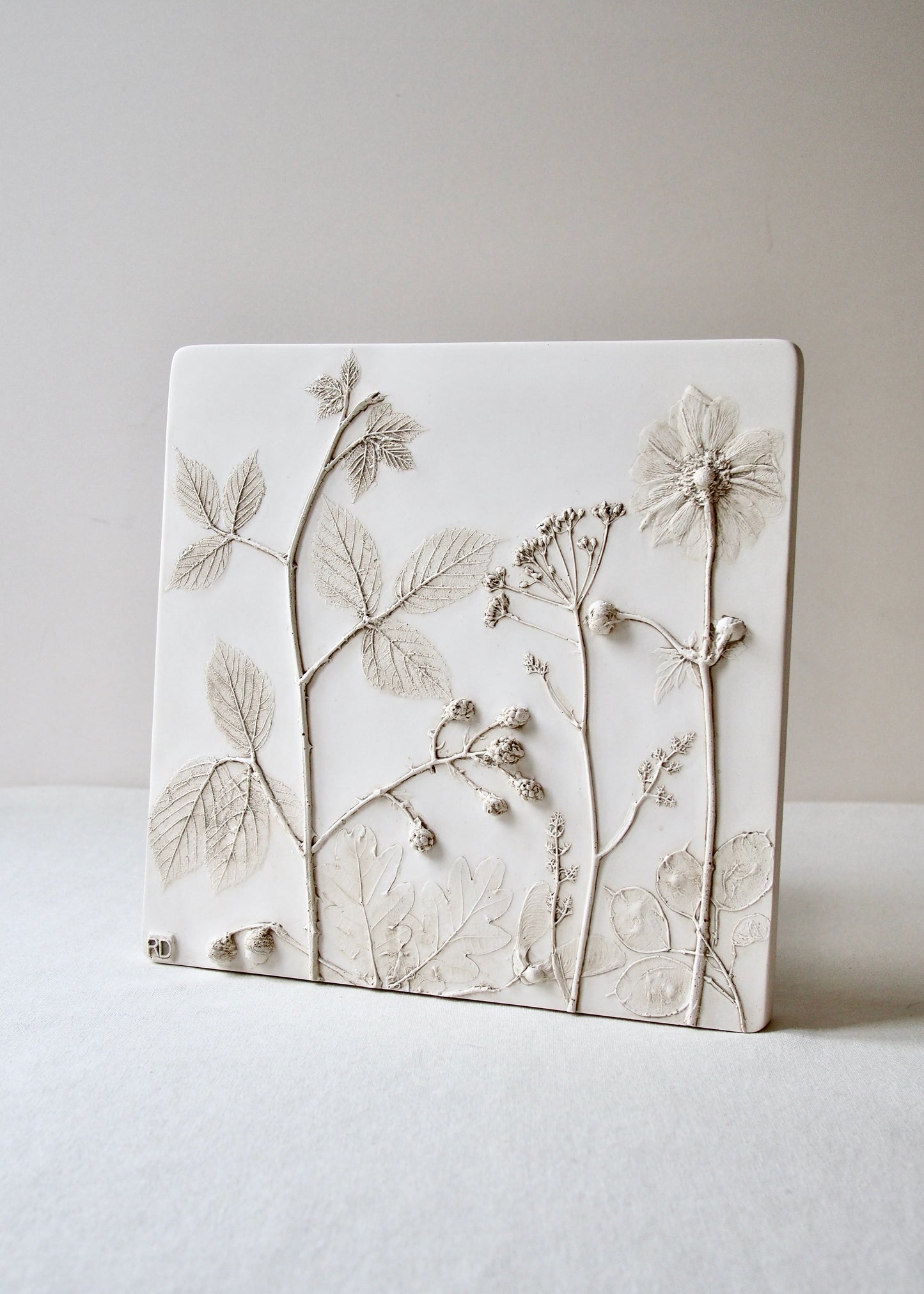 Botanical Relief Tile: Autumn
