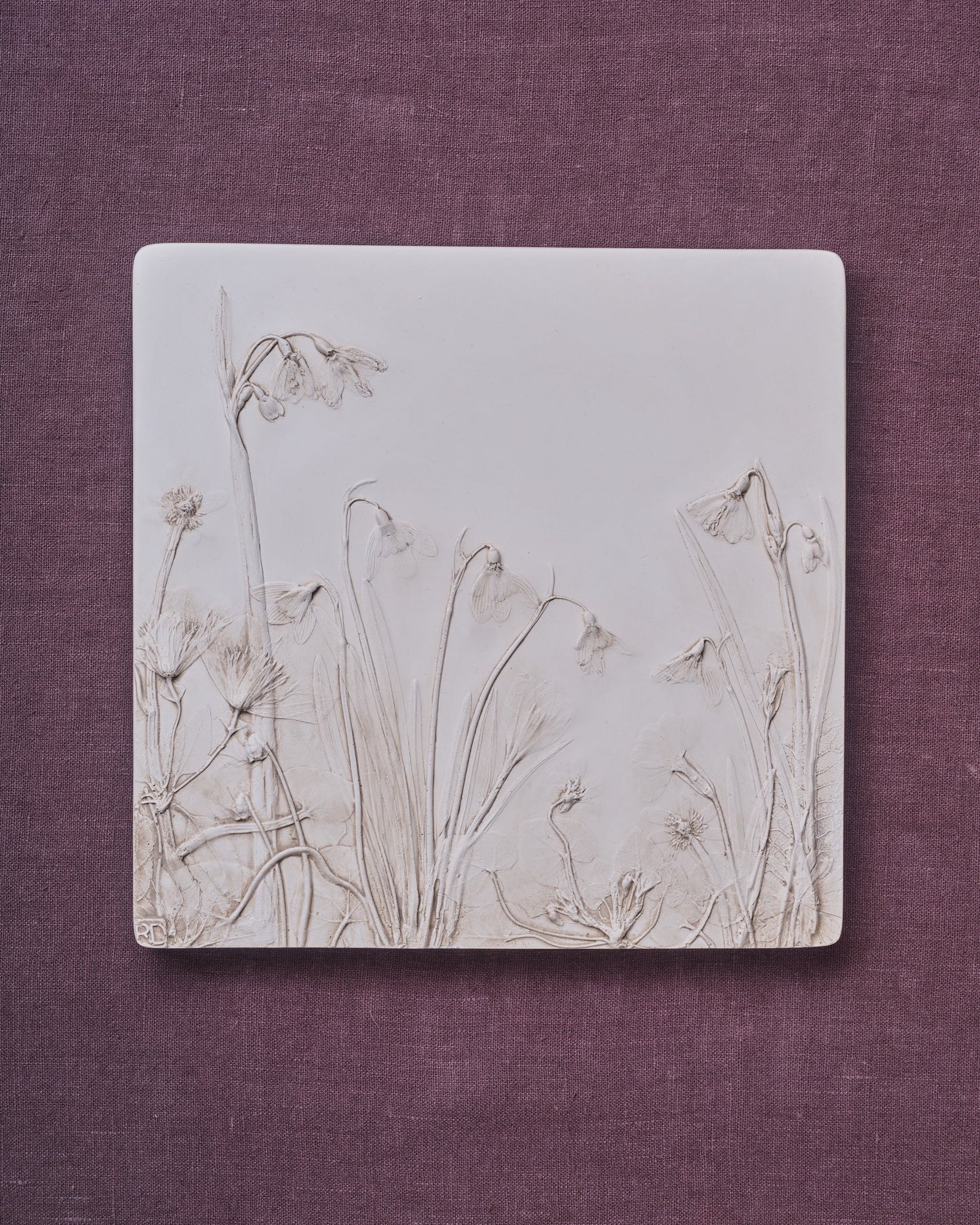 Botanical Relief Tile: Winter