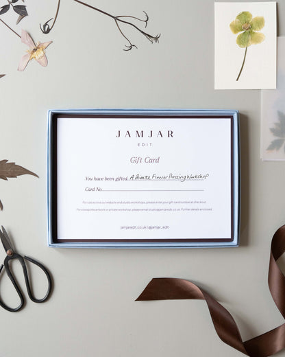 Gift Card – Gift a Private Flower Pressing Workshop