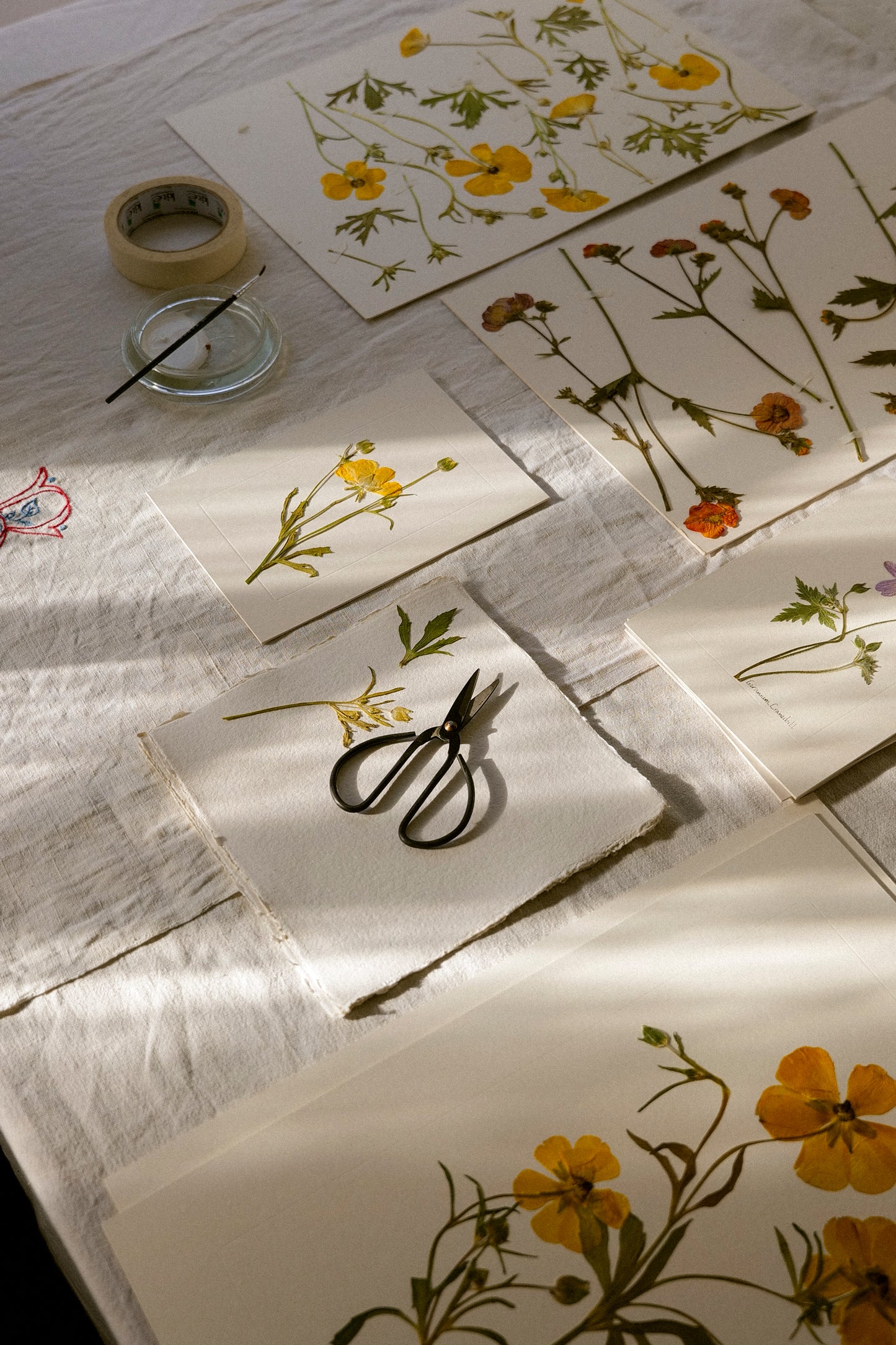 Flower Pressing at Meadow Art Gallery, Hampshire, 23rd April