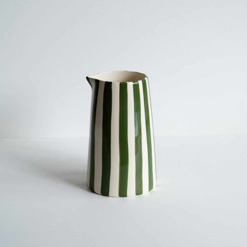 Moss Green Candy Stripe Jug