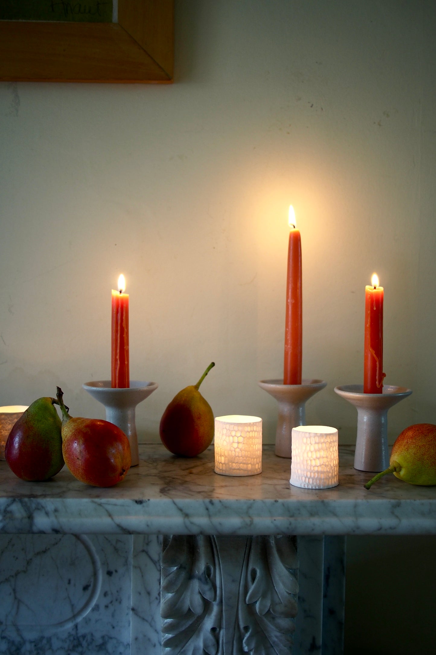 Porcelain tealight holder and ceramic candle holders