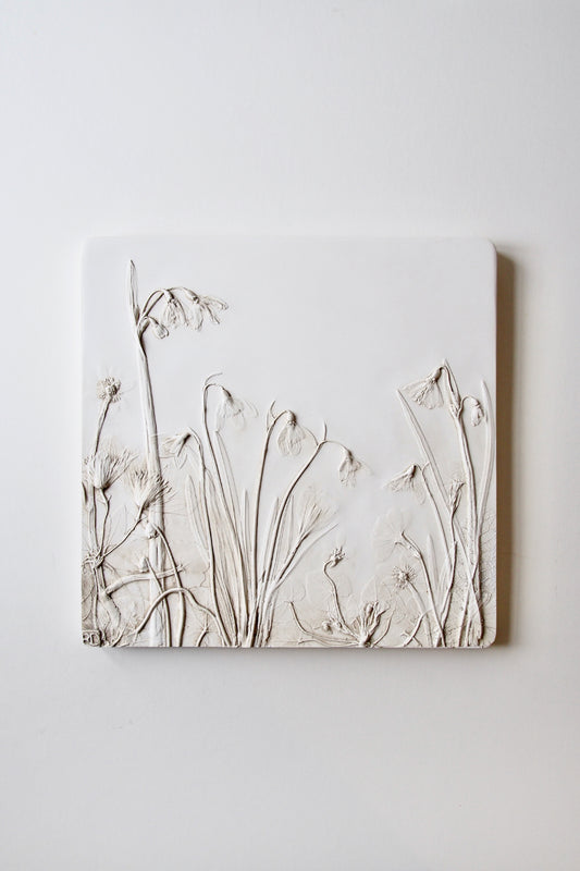 Botanical Relief Tile: Winter