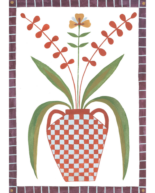 Checkered Vase Print